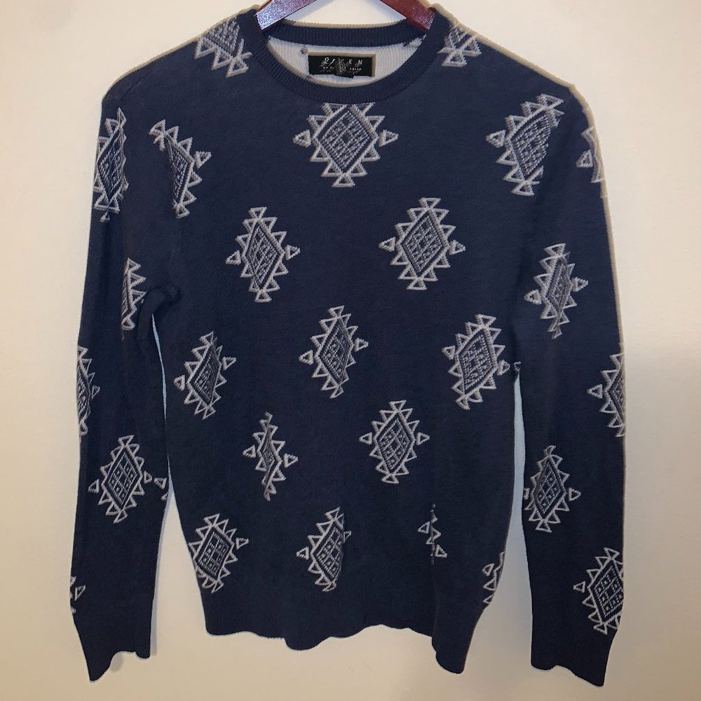 Forever 21 Tribal Blue Sweater